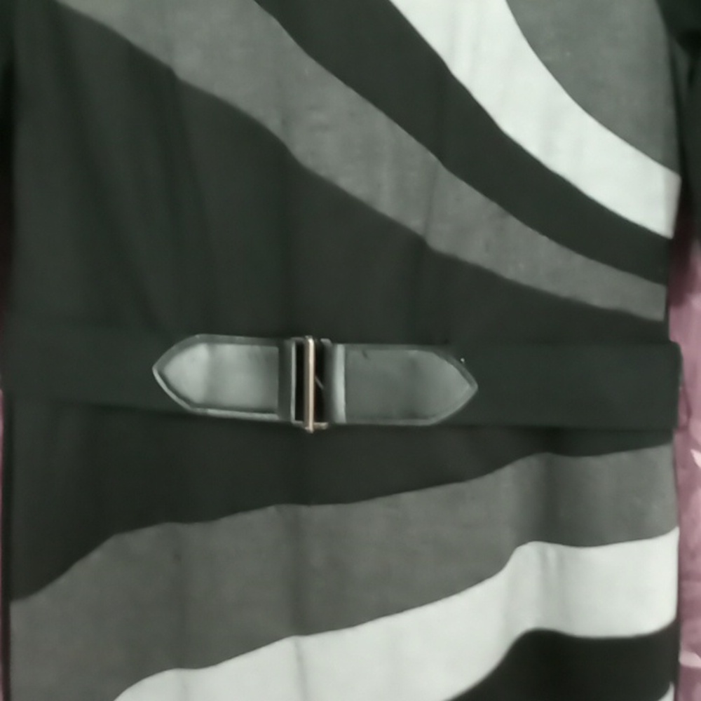 Connected Apparel Black Belted Dress  12 - Picture 2 of 5